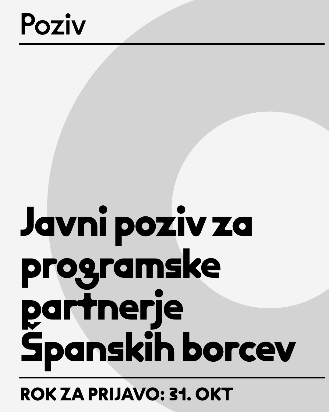 Javni poziv za programske partnerje Španskih borcev v koledarskem letu 2026